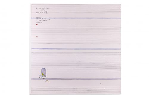 Evelyn Taocheng Wang, Soymilk and Imitation of Agnes Martin, 2022