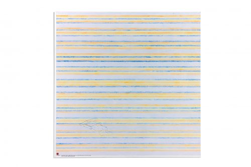 Evelyn Taocheng Wang, Silk Shaw and Imitation of Agnes Martin, 2022