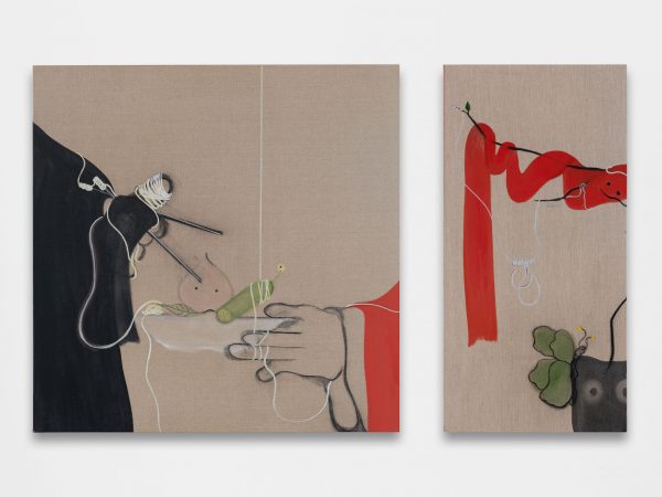 Owen Fu，男婚女嫁「无题（蟠桃与小黄瓜），无题（缘分）双联画」，2023