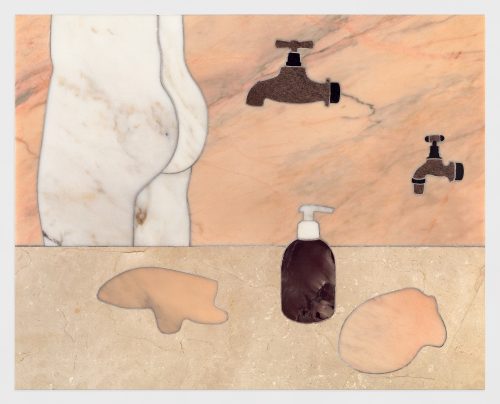丹尼尔·杜瓦 & 格雷戈里·吉奎尔，Stone Marquetry with Body, Soap Dispenser and Taps II，2017