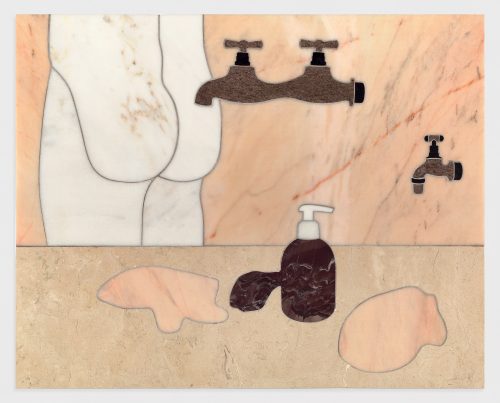 丹尼尔·杜瓦 & 格雷戈里·吉奎尔，Stone Marquetry with Body, Soap Dispenser and Taps III，2017
