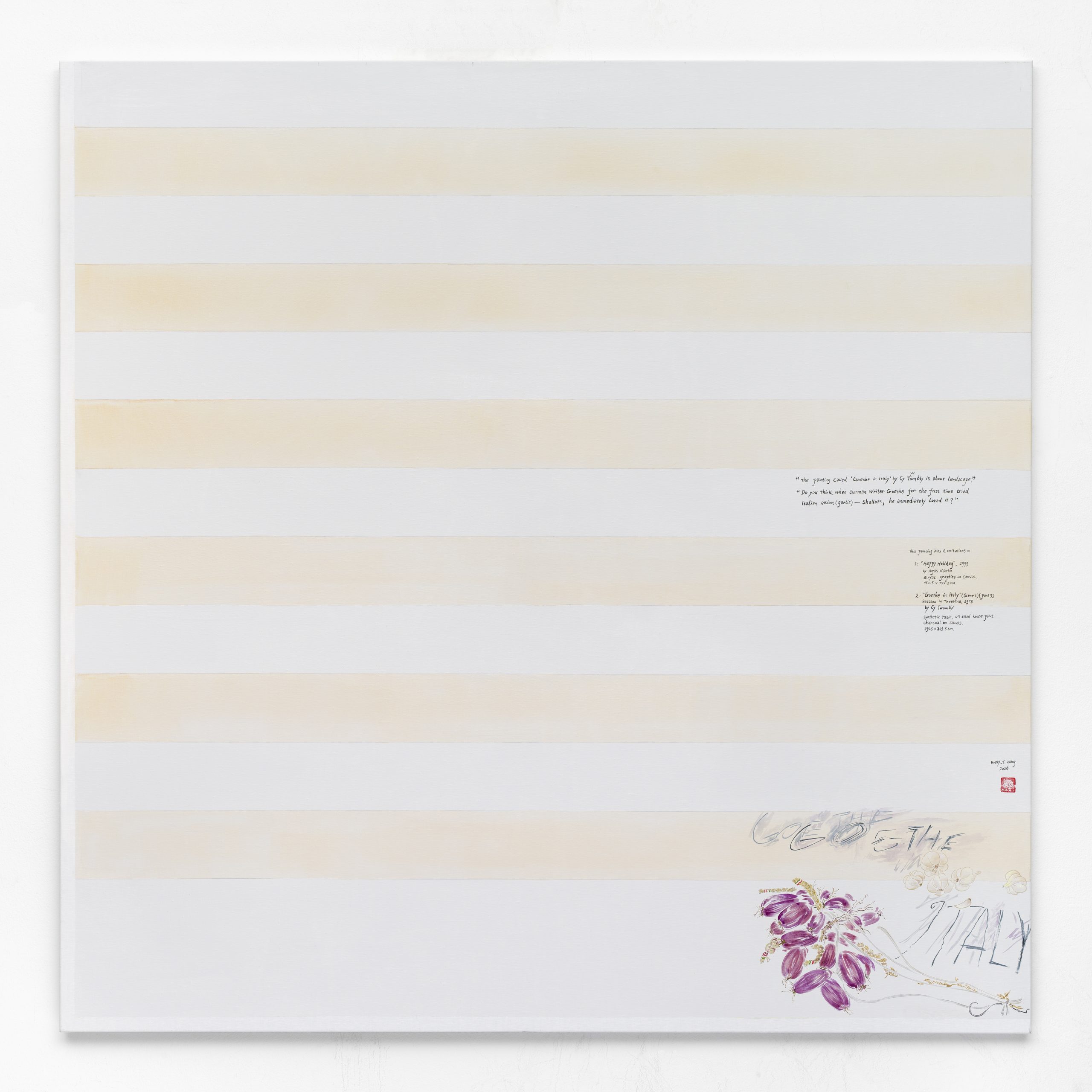 Evelyn Taocheng Wang, Goethe in Italy and Imitation of Agnes Martin, 2026