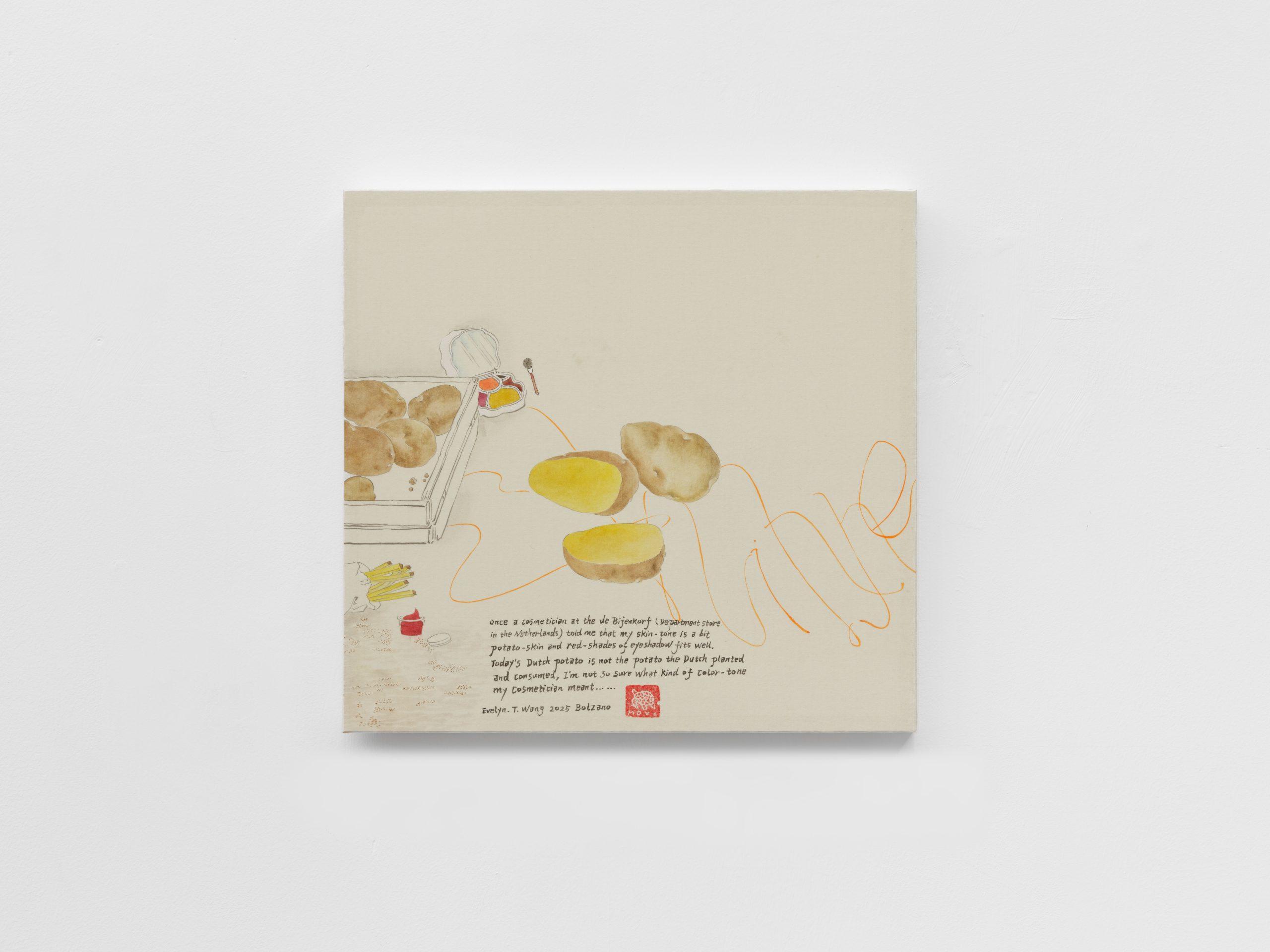 Evelyn Taocheng Wang, Bolzano Potato and Eyeshadow, 2025